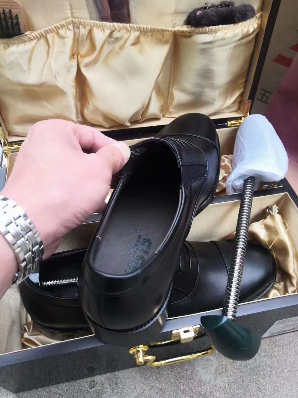 老将军皮鞋3515小牛皮三接头将军正装皮鞋品质定制款 黑色3515小牛皮