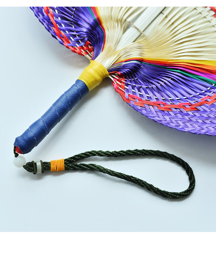 大蒲扇芭蕉扇中国风夏季宝宝扇然棕叶编织手摇扇子 深蓝边宝宝款(20cm