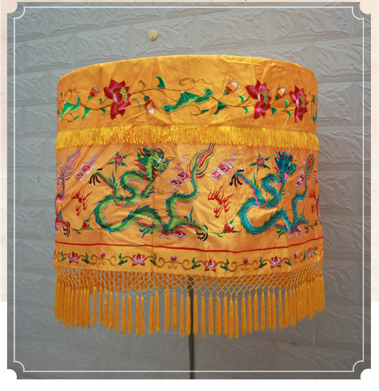 宝盖伞佛堂庄严品刺绣品贡缎华盖黄罗伞佛堂装饰品黄龙盖顶伞 1.