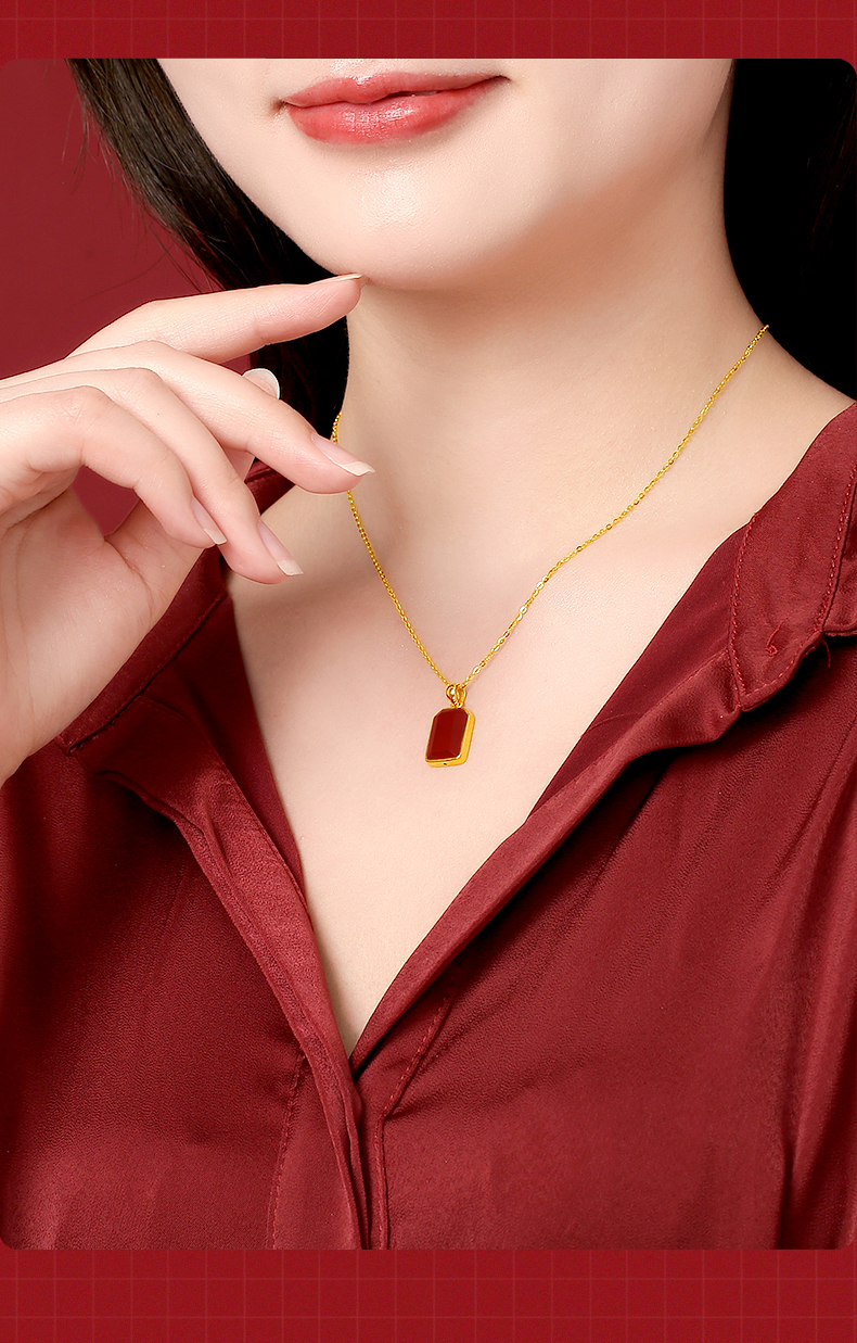 老凤凰平安无事牌白玉金镶玉吊坠黄金和田玉项链女999足金挂坠3d硬金