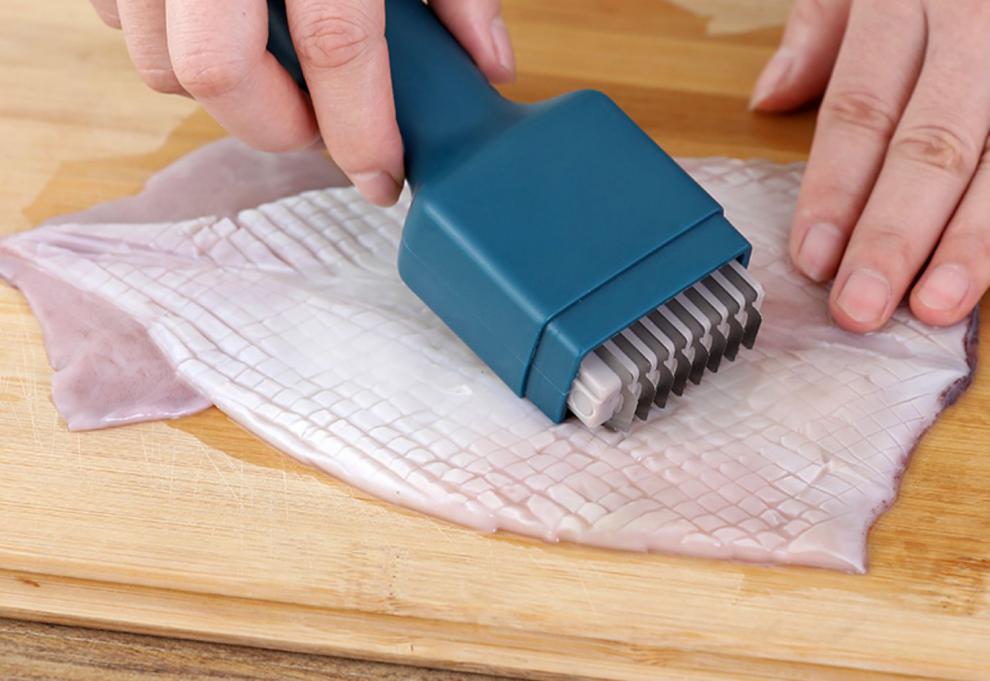 鱿鱼切花刀不锈钢8刀可调节多功能花刀酒店厨房家用工具腰花鸡胗大气