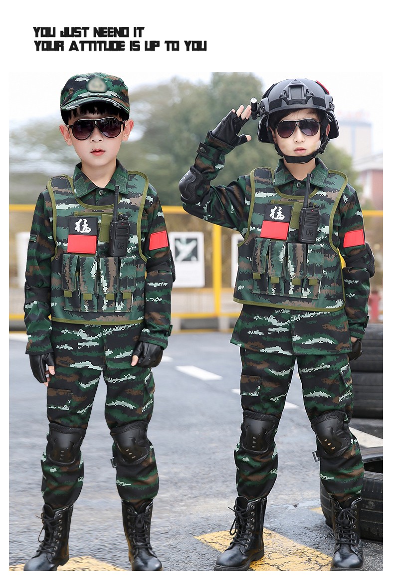 儿童迷彩服套装儿童迷彩服套装中小学生军训服小孩礼物冬令营长袖男童
