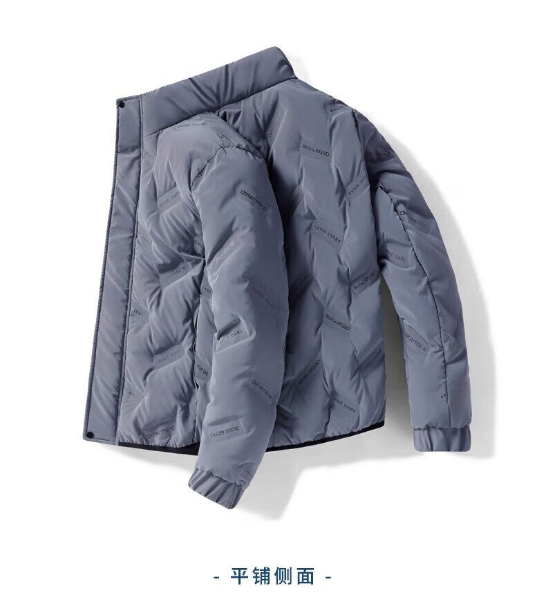 卡思图鲨鱼男士冬季2022年新款常规款ins潮牌加绒男装冬装外套 浅灰 m