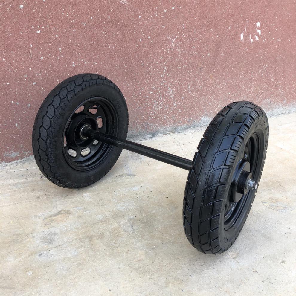 促定制手推车轮胎工地建筑重型摩托车充气轮老虎车轮子带轴17寸小推车