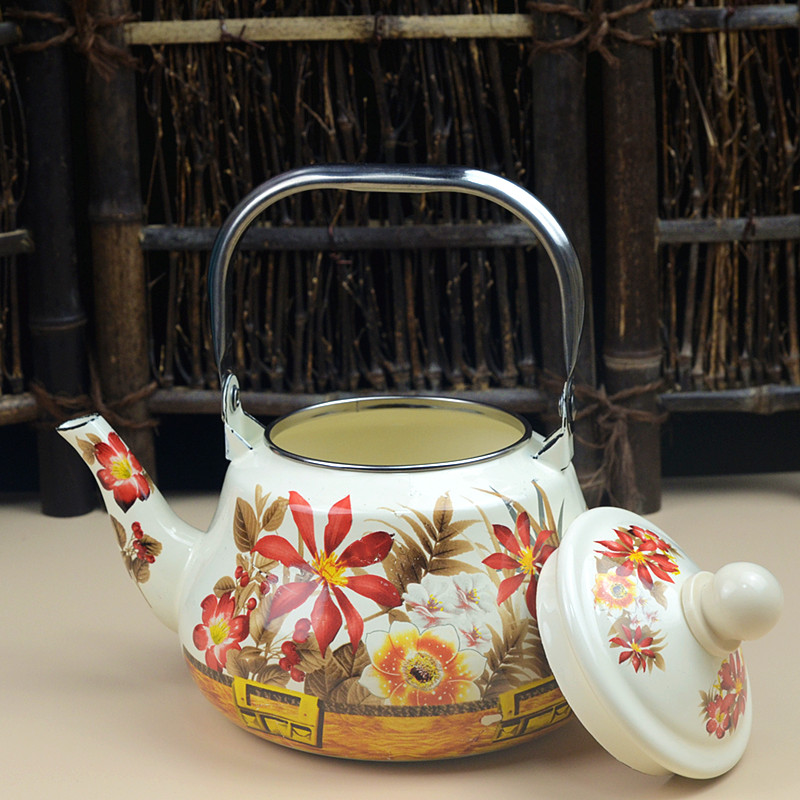 奶茶壶新款新疆 民族饭店珐琅彩加厚搪瓷壶民族风奶茶壶烧水壶通用凉