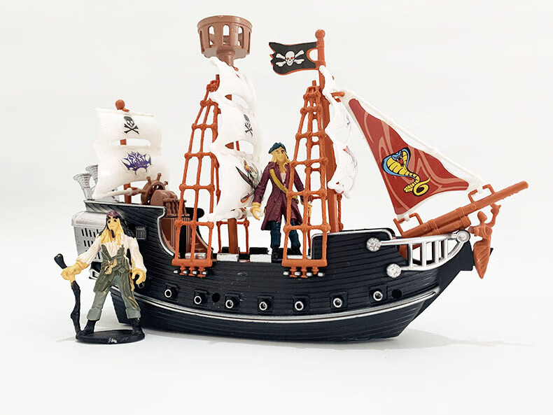 加勒比海盗船玩具模型滑行儿童海贼船舰艇帆船摆件3-4岁5男孩礼物