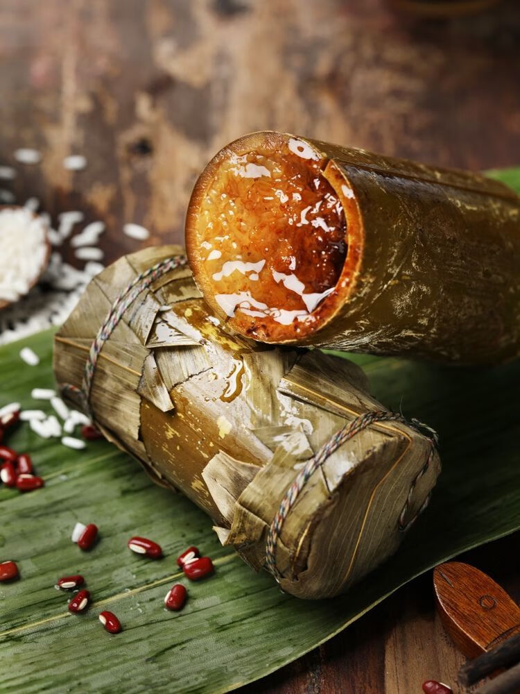 洛水竹香手工竹筒粽子120gx6礼盒装板栗牛肉粽120g6只装