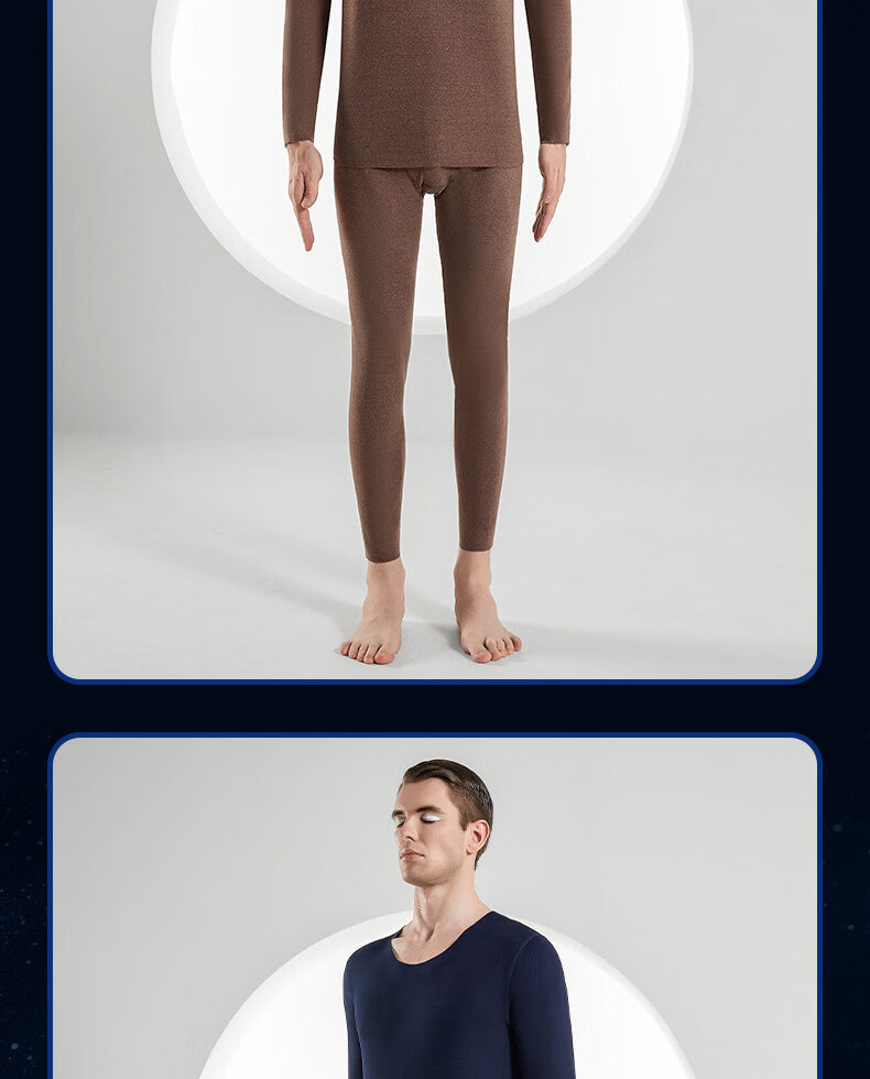 heab面磨毛保暖套装女双面收腰抗起球保暖套装无缝耐磨秋衣秋裤男