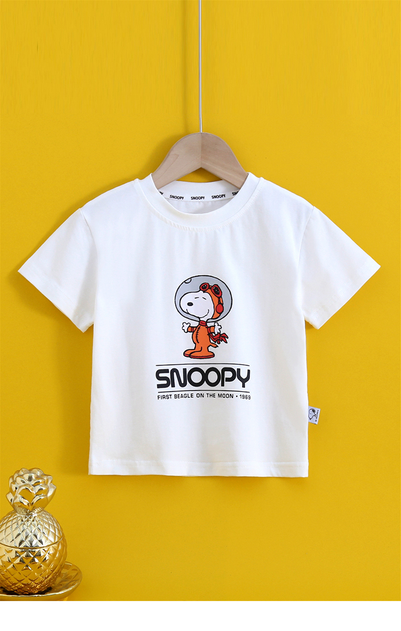 史努比snoopy童装男童童t恤短袖儿童圆领印花休闲洋气上衣中小童外出