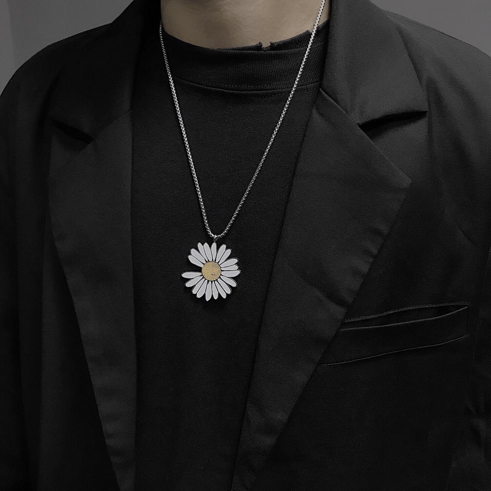小雏菊项链男款潮流gd权志龙ins同款太阳花缺口菊花吊坠男女嘻哈蹦迪
