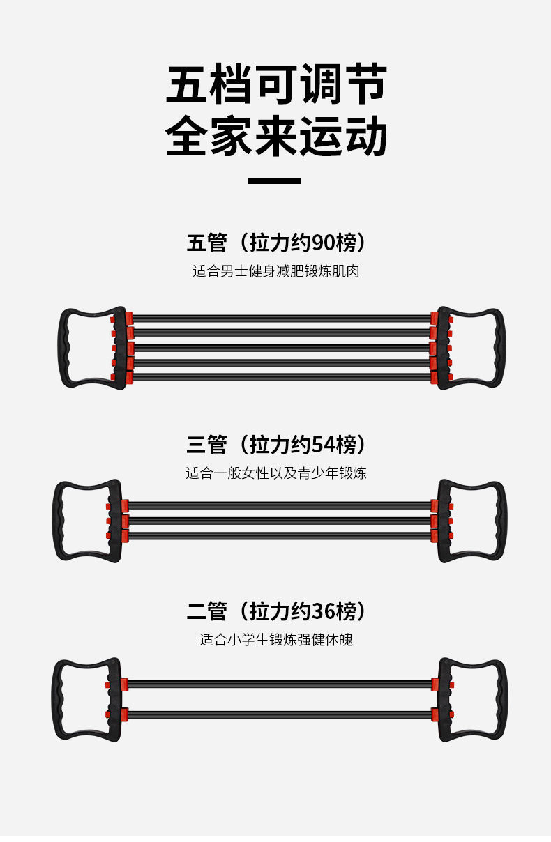 擴胸拉力器肩部拉伸繩健身器械家用臂力訓練彈簧胸肌神器材黃色耀眼