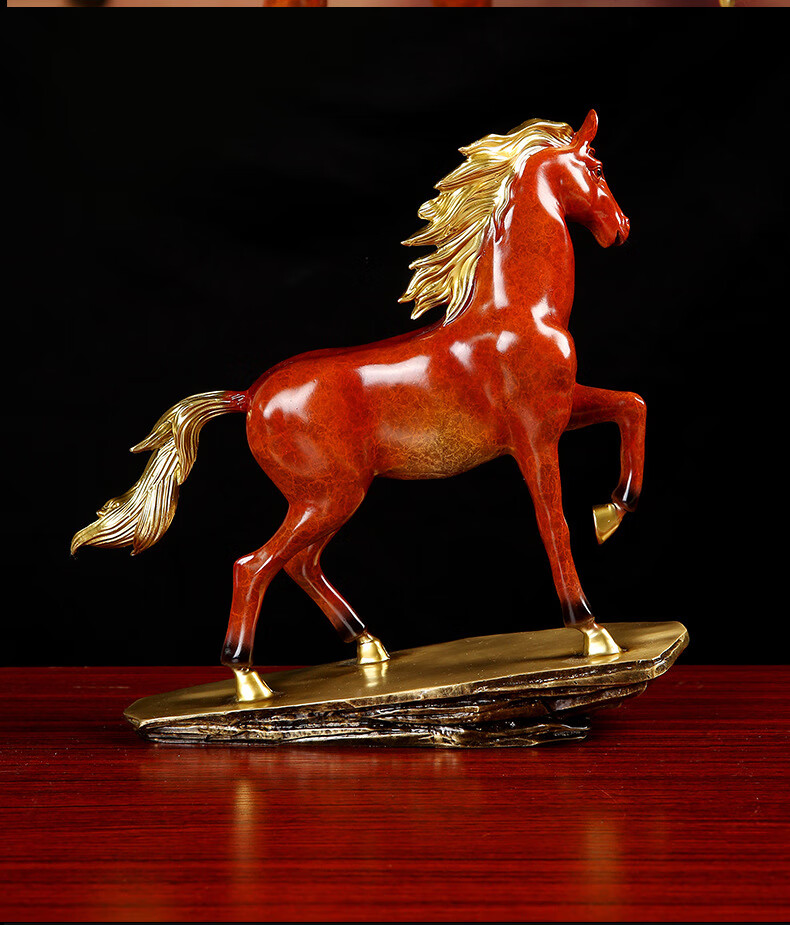 domir飞黄腾达全铜马摆件马到成功生肖马家居客厅工艺品办公室桌面