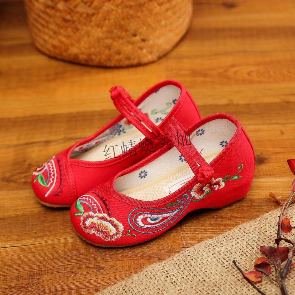 捡漏特价老北京布鞋女童绣花鞋儿童绣花鞋宝宝汉服鞋子中国风复古表