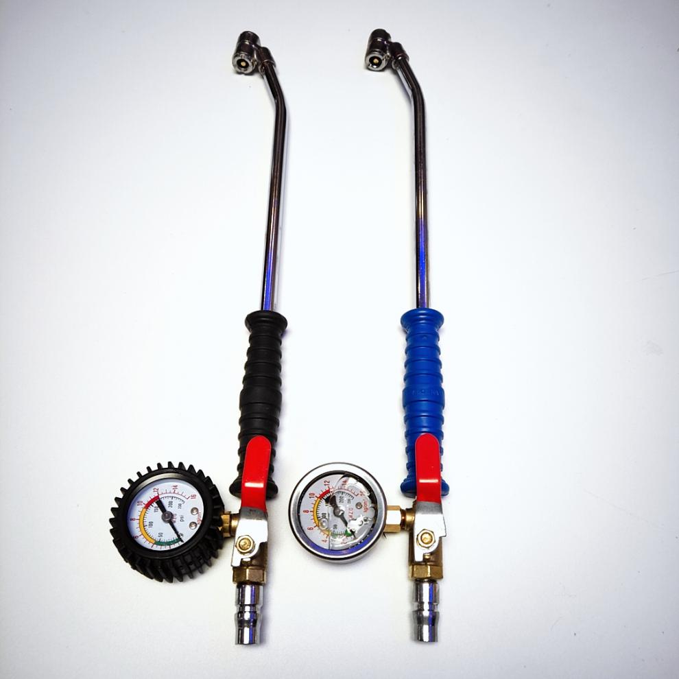 汽车轮胎快速充气杆带表打气嘴真空胎内胎充气管大车手摇充气杆弯筒