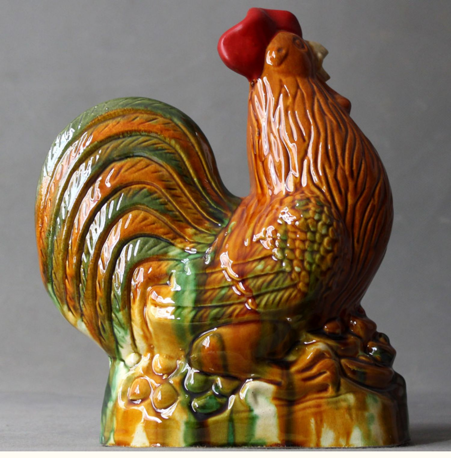 洛阳唐三彩大吉大利风水大公鸡陶瓷鸡摆件生肖工艺品居饰品摆设件