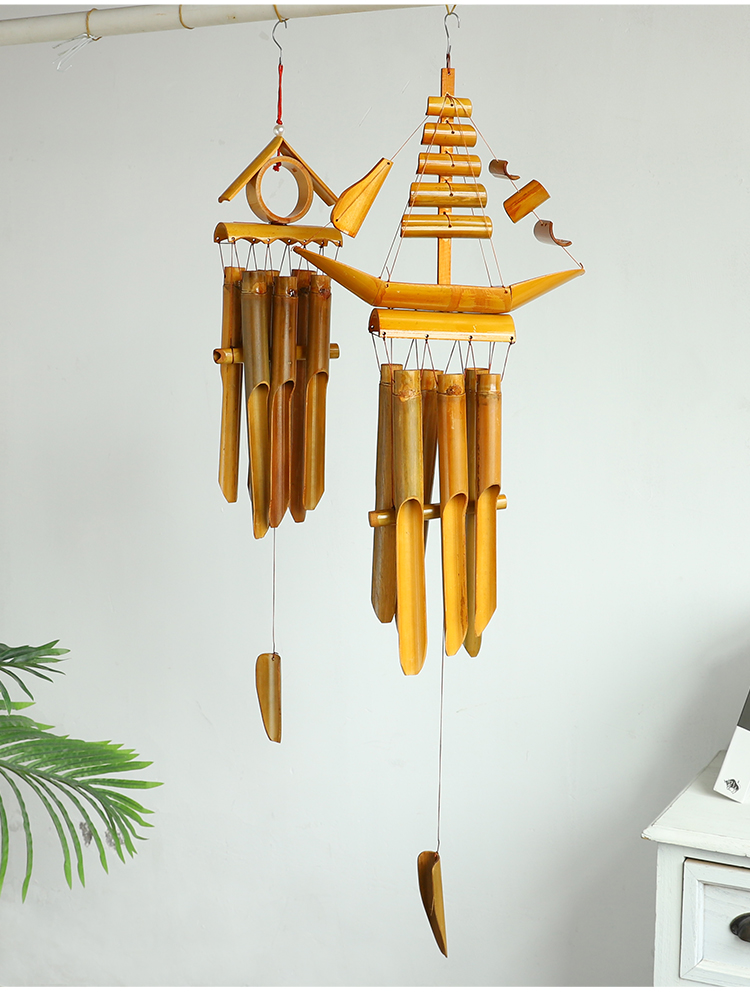 风铃挂饰竹制竹制中式风铃挂饰创意竹筒酒店装饰空中吊饰