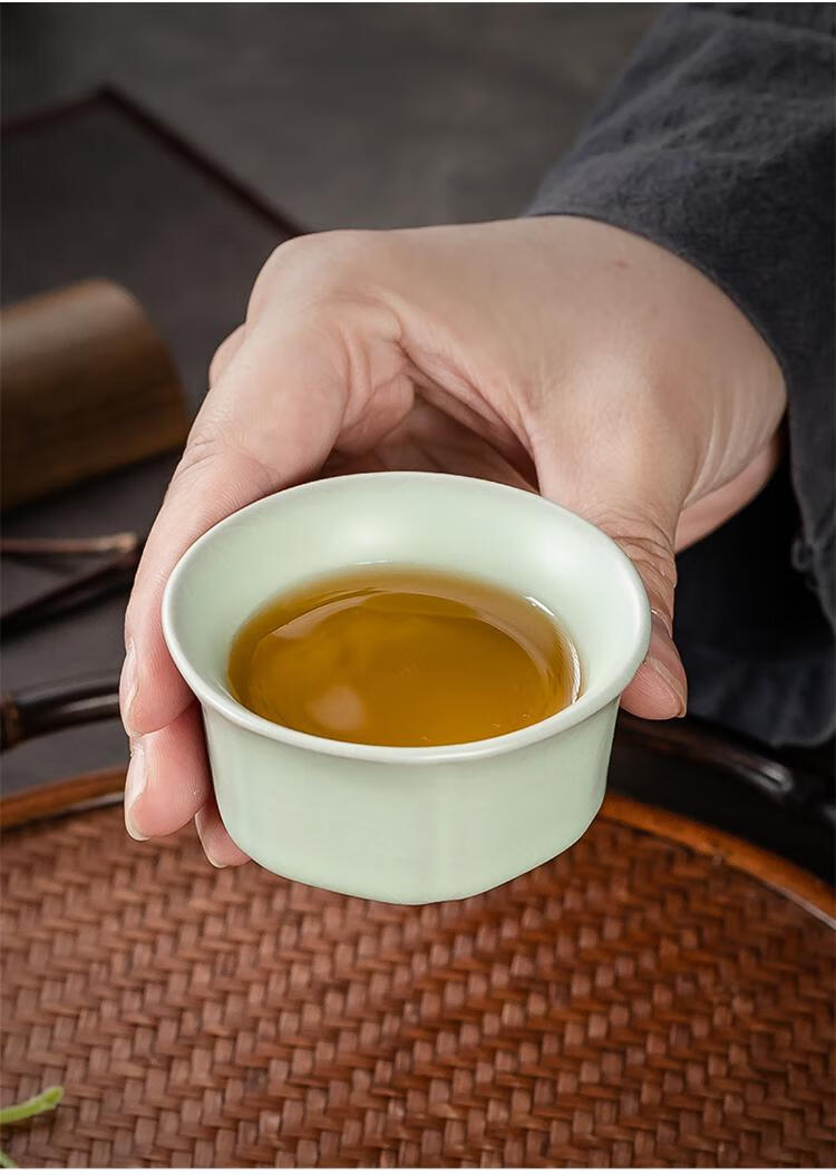 6只装小茶杯紫砂陶瓷单个主人杯玻璃品茗杯功夫茶具茶盏碗泡茶杯新款