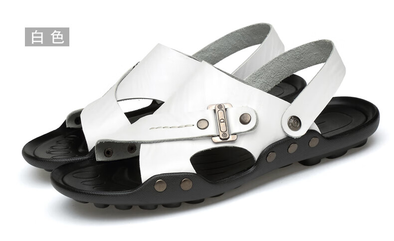 短尾狐 2020新款飞行员凉鞋皮冷鞋男凉鞋可泡水一体两用飞行员沙溪