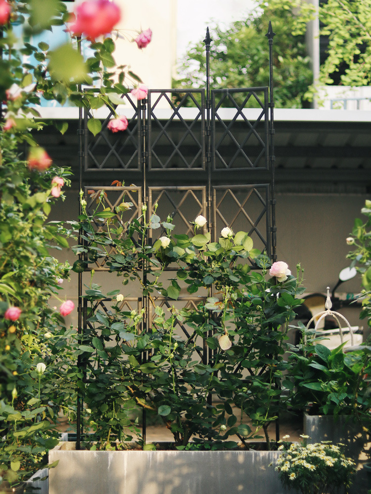 围栏户外栅栏装饰庭院篱笆网格花架爬藤架铁艺室外植物支架攀爬架