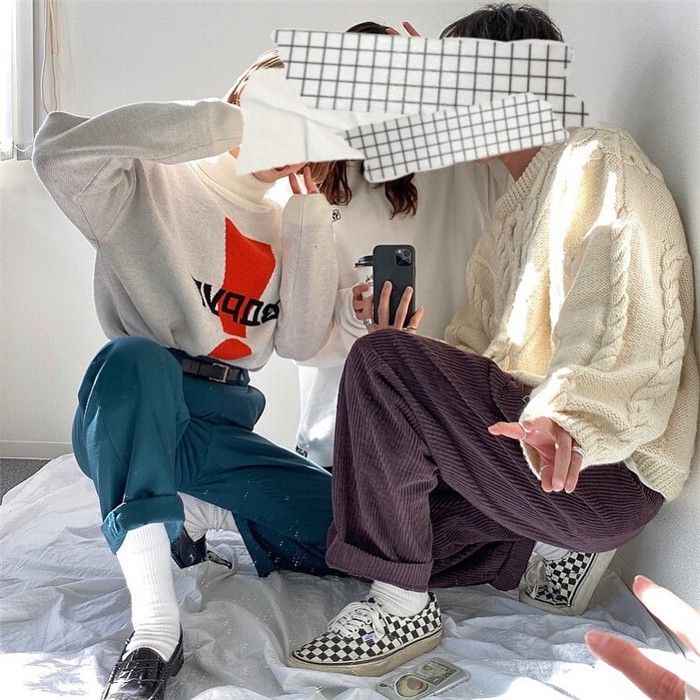 棋盘格鞋韩风棋盘格套脚帆布鞋男女黑白格子情侣款潮鞋一脚蹬休闲鞋子