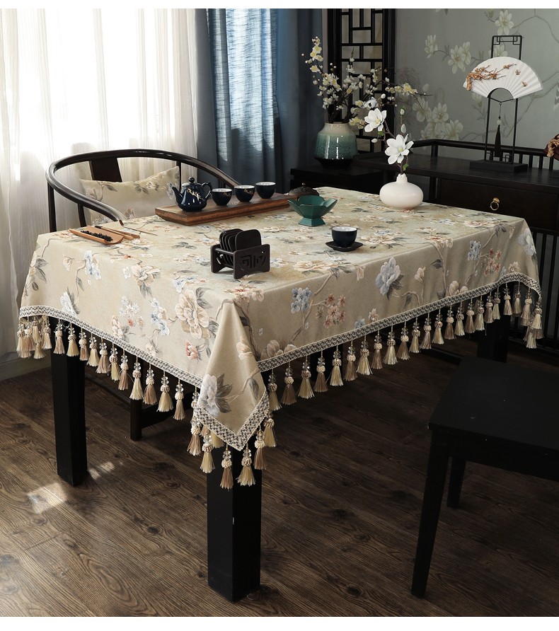 红木实木茶几布客厅茶台茶桌布方桌餐桌桌布中国风迪瑞尔米120120cm