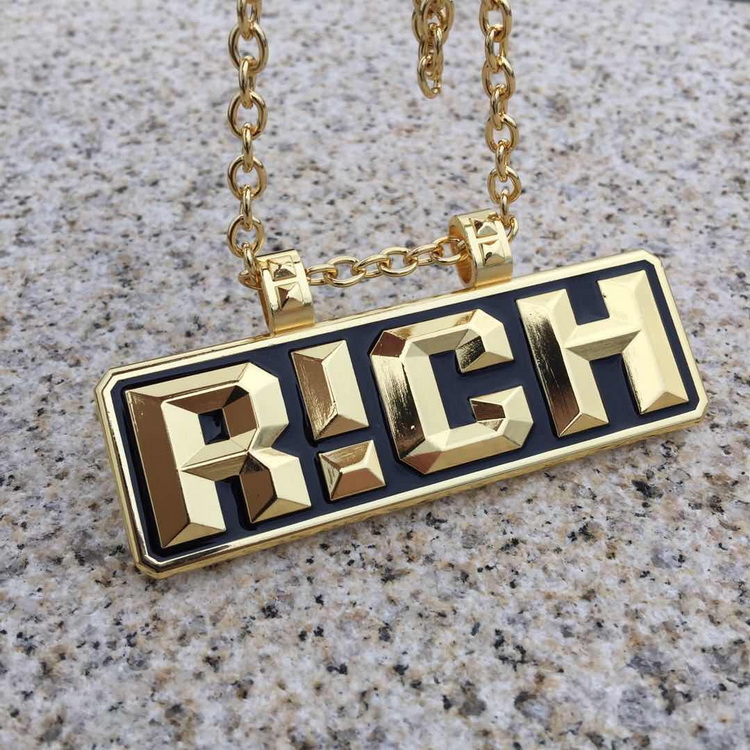 中国新说唱项链 2020中国新说唱有嘻哈同款rich晋级项链 大金链子hip