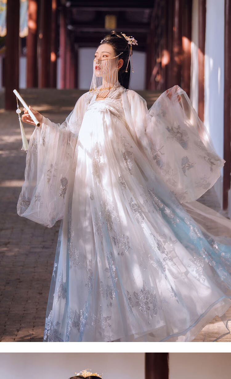 汉服女春樱齐胸粉蓝学生古装衣服女春秋季中国风超仙气襦裙汉元素粉红