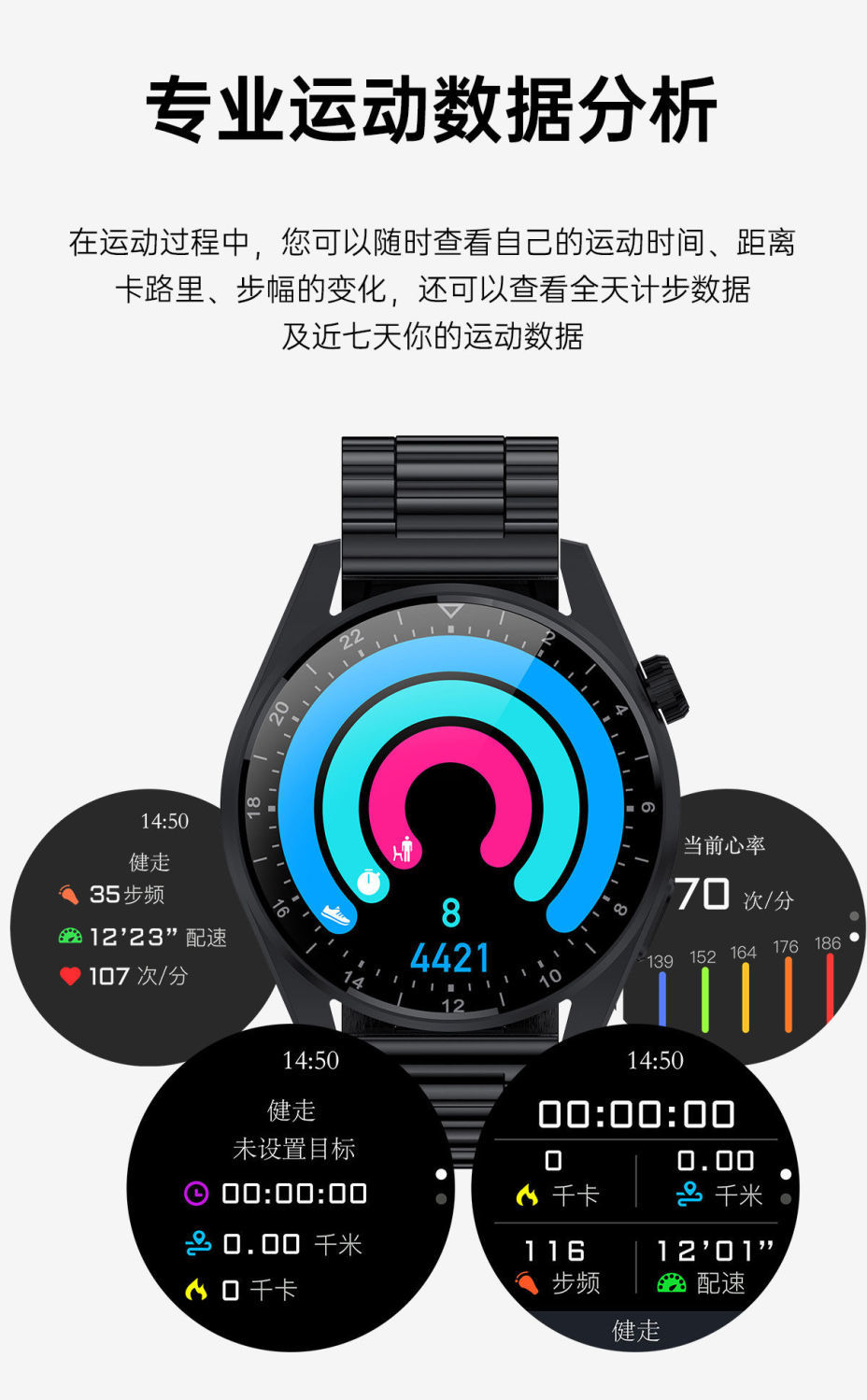 华为(huawei)适用可通话智能心率血压心电图手表高精准监测量仪量运动