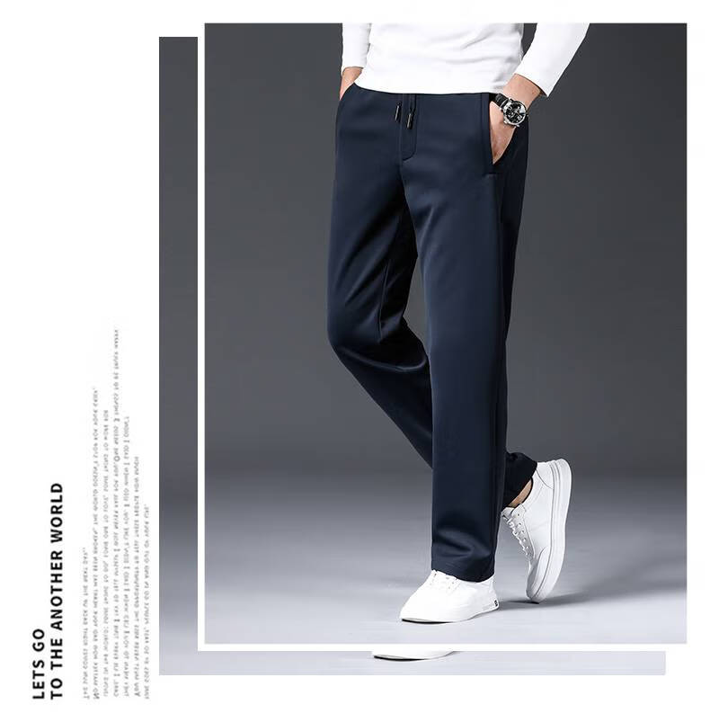 中老年散步裤开车裤男秋冬款春秋款直筒宽松休闲裤中年爸爸装加绒加厚