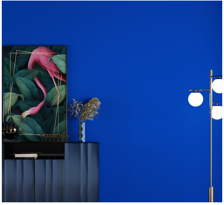 无缝墙布素色壁布 克莱因蓝墙纸卧室宝蓝亮蓝深蓝色壁纸无纺布纯色正