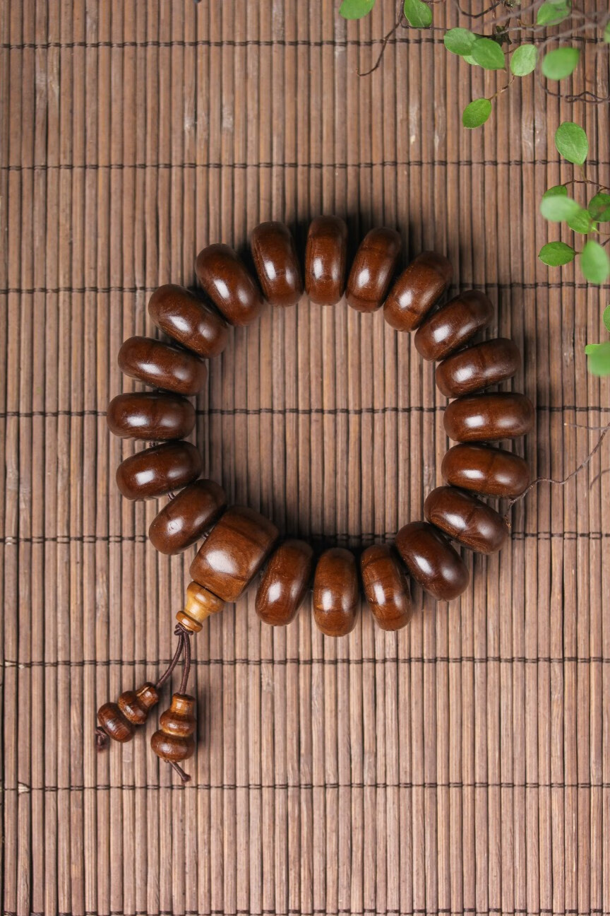 秋痕 五台山六道木手串男佛珠手串算盘珠木质手链文玩饰品同料葫芦