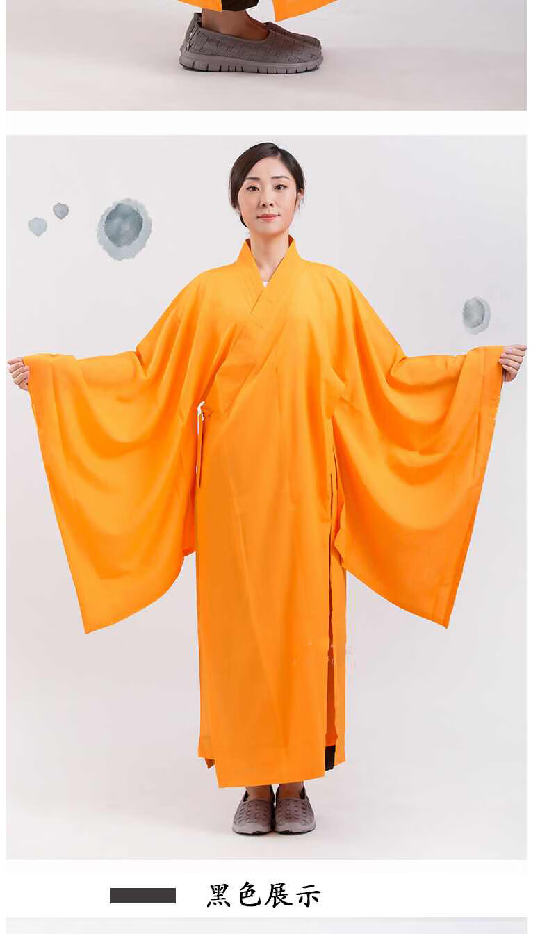 佛教用品海青男女款居士服僧服出家人黄色海清纱料不透明海清jcmake
