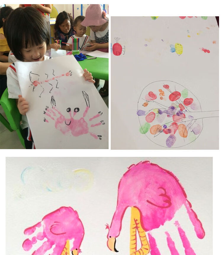 手指画颜料儿童手掌印泥幼儿园美术涂鸦填色拓印绘画涂鸦材料大号蓝色