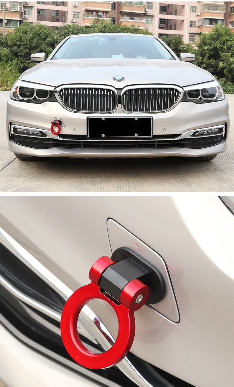 汽车个性装饰拖车钩通用改装新款拖车绳装饰钩牵引带前杠粘贴式无损