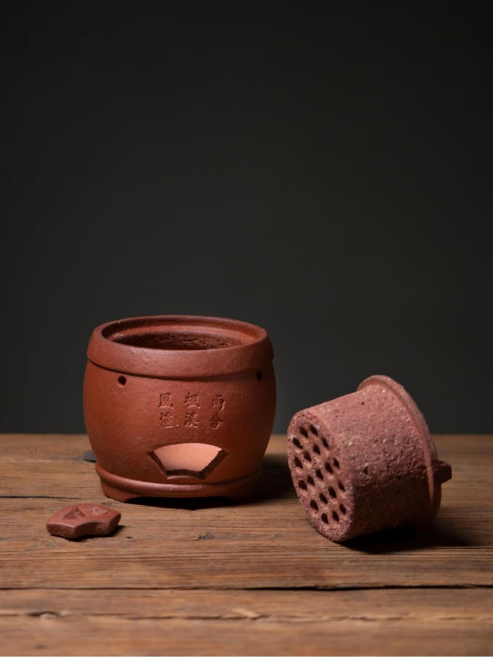 手工红泥煮茶炉罐红泥明火煮茶炉潮州火炭炉碳炉烧水小火炉泥炉陶炉