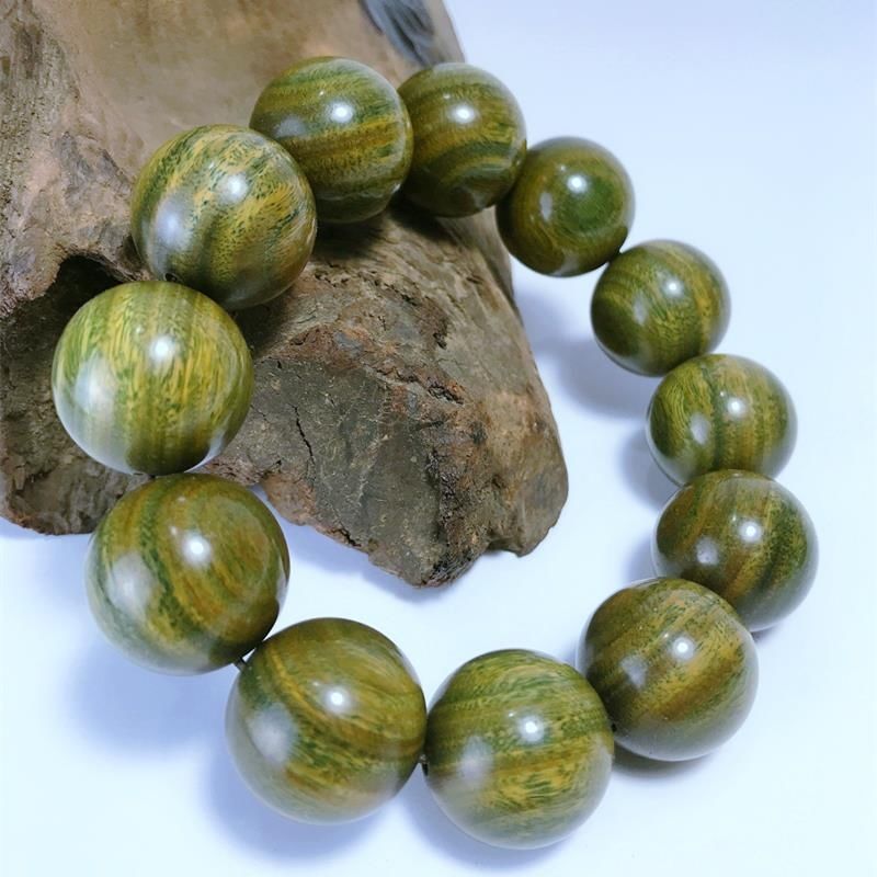 龙姑娘老料阿根廷绿檀香檀木佛珠手串男款沉水女手链木质纯手工念珠真