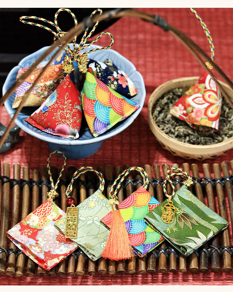 集祥阁 端午节香囊和风香囊手工制作diy材料香包三角香包空袋小粽子