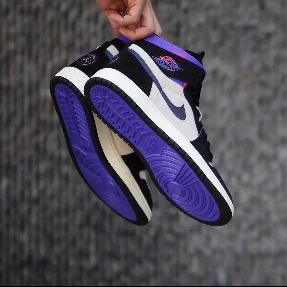 psgzoom大巴黎限定黑白紫高帮篮球鞋运动鞋db3610105aj1大巴黎36