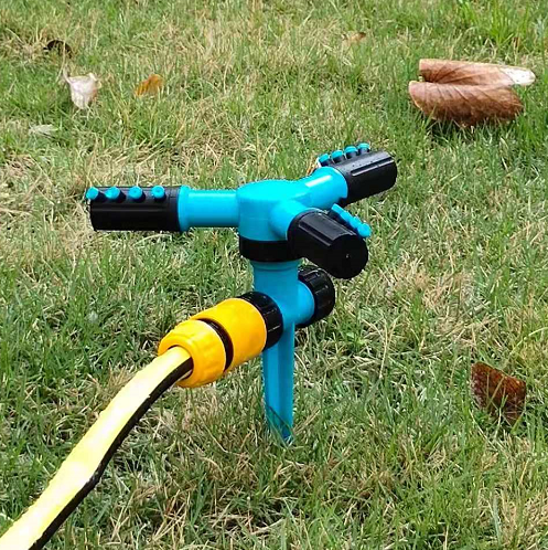 旋转菜地喷水园艺草坪浇水屋顶降温洒水器大三叉喷头蝴蝶底座6分串联