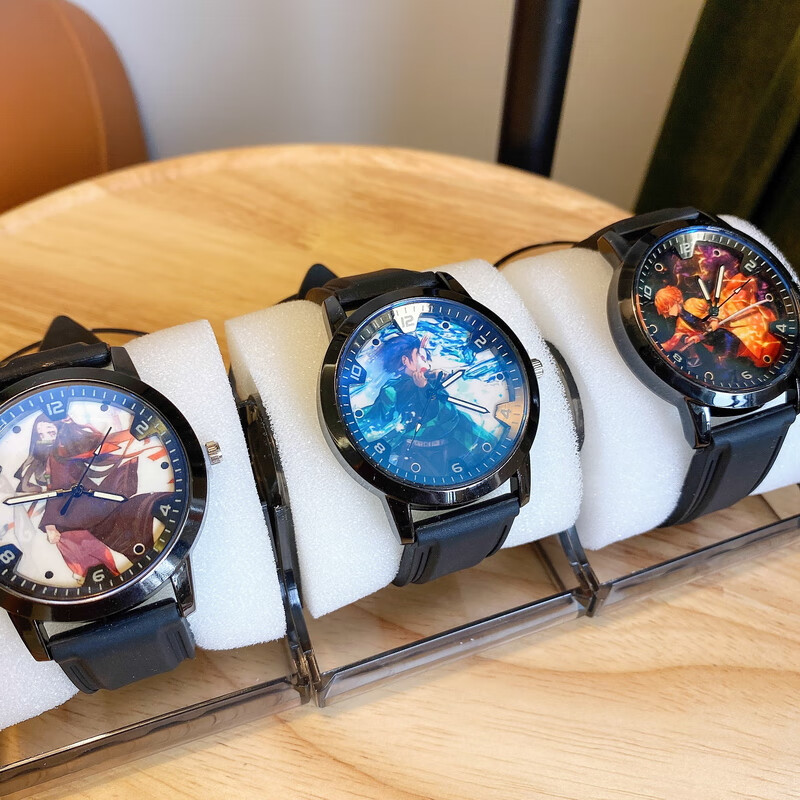 鬼灭之刃联名手表同款儿童冰灶门炭治郎卡通动漫少年大表盘学生男生
