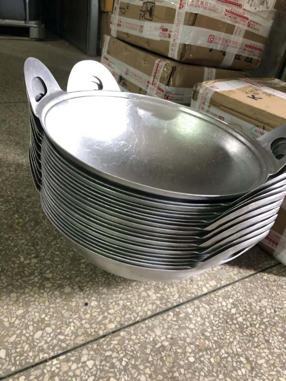 烧龙虾用铝锅炒菜烹饪铝锅十三香蒜泥油焖炒锅家庭商用饭店 色【图片