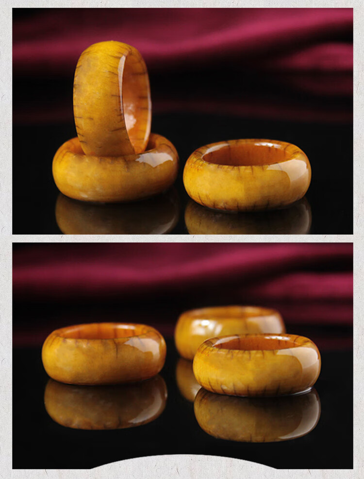 西藏老料牦牛骨戒指骨男士骨扳指 文玩骨把玩件指环 扳指a【图片 价格