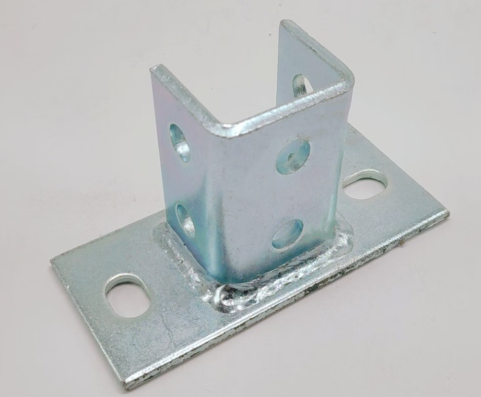 郦狼c型钢开口底座连接件 抗震支架免焊镀锌地脚安装太阳能光伏板牛腿