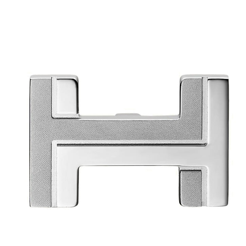 hermes/爱马仕男士配饰 衬衫袖口金属衣袖钉"方块h"袖扣 银色【图片