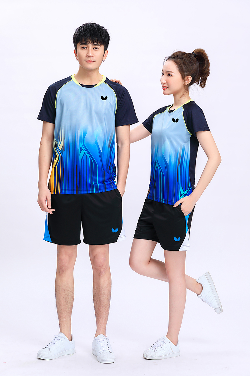 速干蝴蝶乒乓球服套装男女团体运动比赛球衣网孔透气训练服印字男44