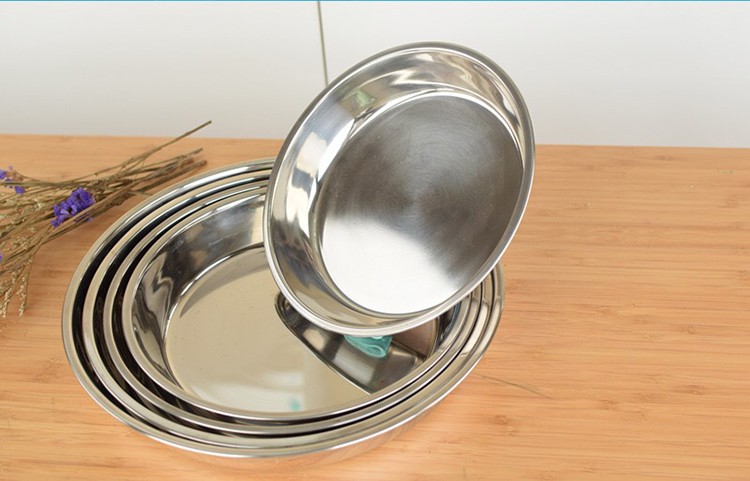 喜嘉华凉皮锣锣304不锈钢圆盘大号凉皮盘糕盘家用蒸年糕盘肠粉盘子