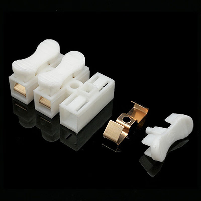 100只按压式黄铜灯具接线端子电线灯具快速连接器接头ch2ch2进2出铜