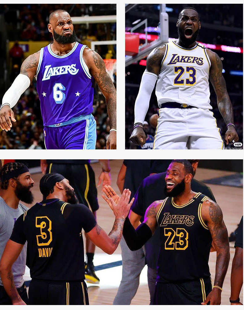 滕讯体育nba专营湖人23号球衣定制夏季金黑曼巴训练队服篮球服套装男