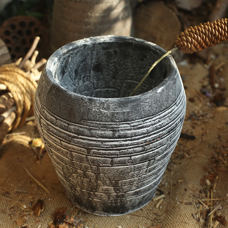 土陶罐多肉植物老桩盆花盆器大号复古红陶土粗陶盆陶罐透气法师hp417