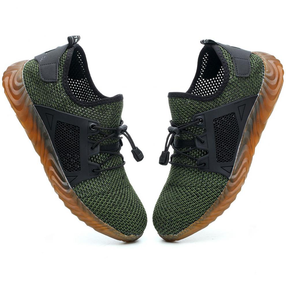 防钉穿刺工地鞋劳保鞋男钢包头防砸防刺穿工地鞋透气轻便耐磨绿36